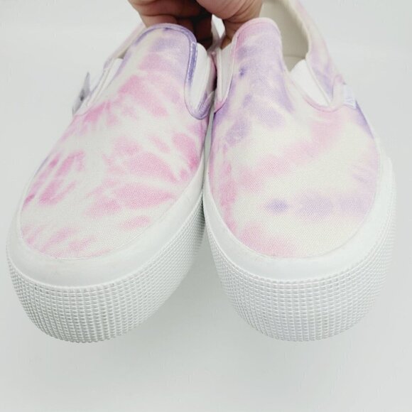 Superga 2306 Platform Slip On Sneakers Pink Purple Tie Dye Sz 8.5 NEW NO BOX - Picture 2 of 10
